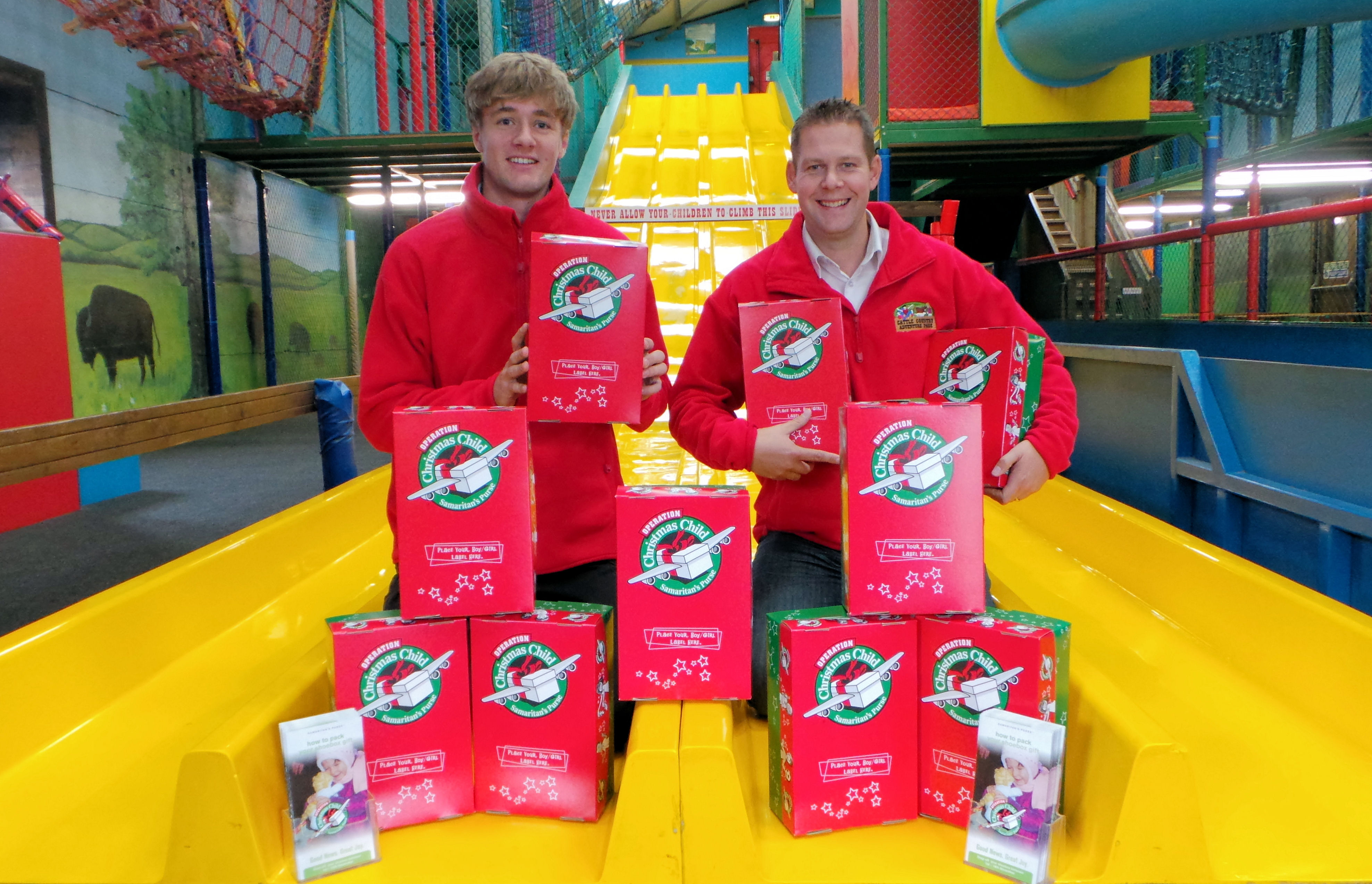 Operation xmas appeal with George Knight (L) and Stuart Burnell (Right)