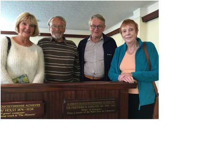 Peter and Robin Sanger viewing plaque to Father