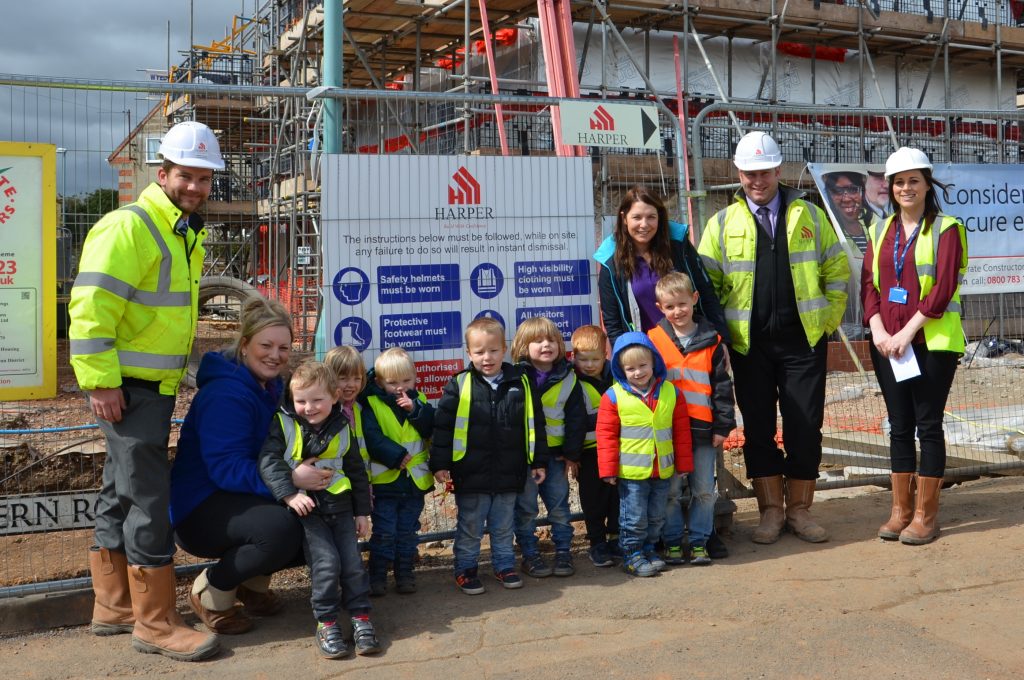 Children with Matt Groves (left), <a href=