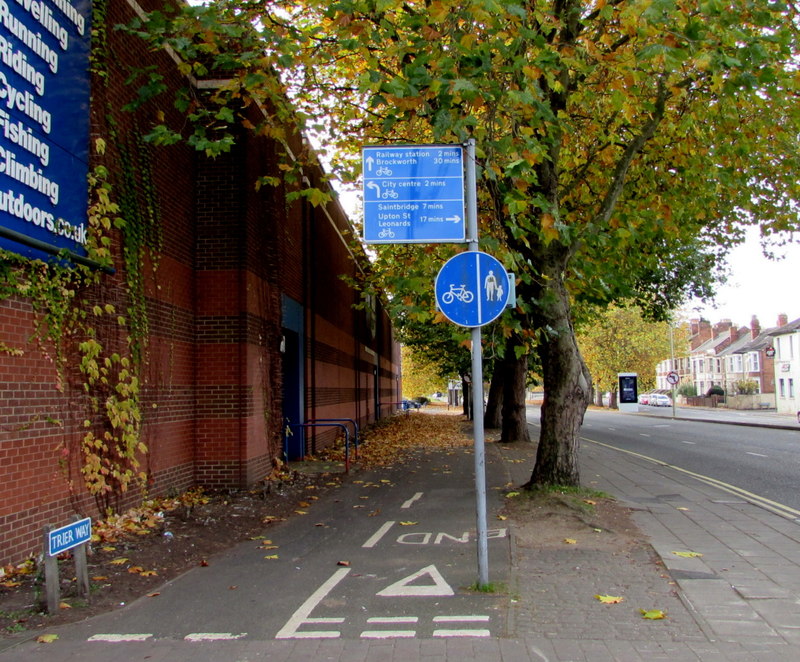 Cycle path in Gloucester.