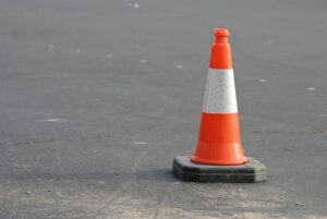 traffic cone in road